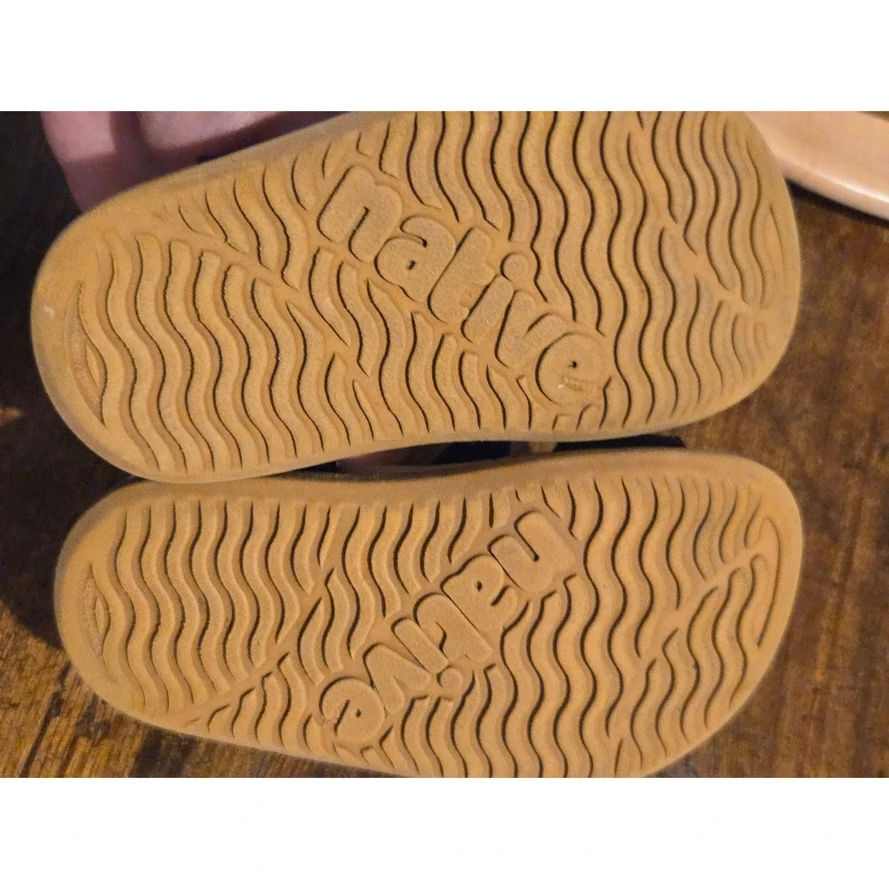 Native Charley Kids Navy Blue‎ White Adjustable Strap Water Sandals Gum Sole